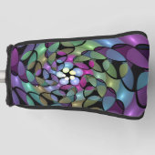 Kleurrijke bewegingen Abstract opvallende fractale Golfheadcover (Voorkant)