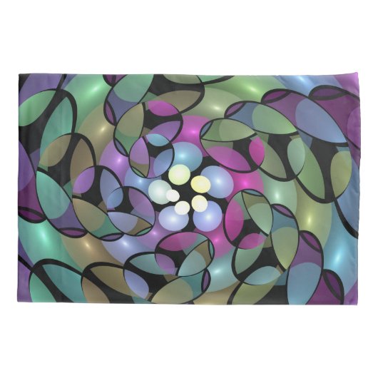 Kleurrijke bewegingen Abstract opvallende fractale Kussensloop (Achterkant)