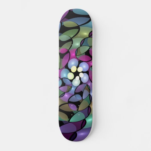Kleurrijke bewegingen Abstract opvallende fractale Persoonlijk Skateboard (Voorkant)