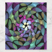 Kleurrijke bewegingen Abstract opvallende fractale Wijn Etiket (Enkel label)