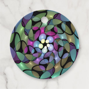 Kleurrijke Bewegingen Abstracte Fractal Art Custom Bedankjes Labels