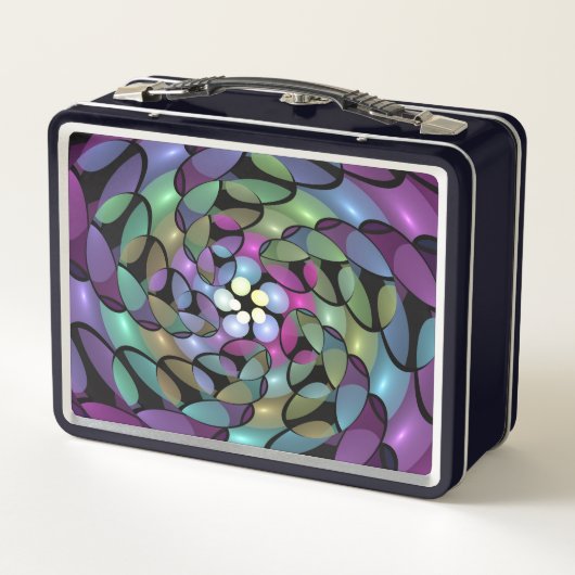 Kleurrijke Bewegingen Abstracte Trippy Fractal Art (Achterkant)