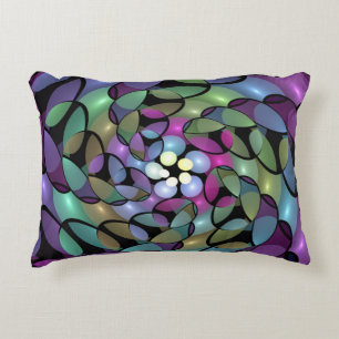 Kleurrijke Bewegingen Abstracte Trippy Fractal Art Accent Kussen
