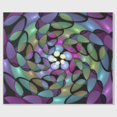 Kleurrijke Bewegingen Abstracte Trippy Fractal Art Cadeaupapier (Vlak)