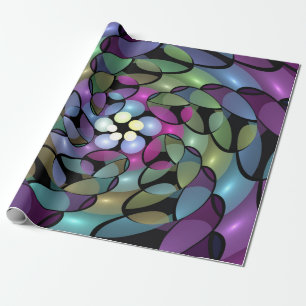 Kleurrijke Bewegingen Abstracte Trippy Fractal Art Cadeaupapier