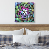 Kleurrijke Bewegingen Abstracte Trippy Fractal Art Canvas Afdruk (Insitu (Slaapkamer))