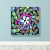 Kleurrijke Bewegingen Abstracte Trippy Fractal Art Canvas Afdruk (Insitu (Houten vloer))