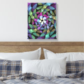 Kleurrijke Bewegingen Abstracte Trippy Fractal Art Canvas Afdruk (Insitu (Slaapkamer))