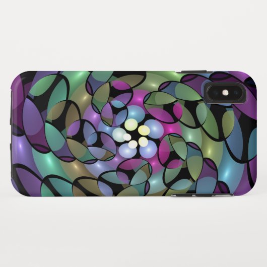 Kleurrijke Bewegingen Abstracte Trippy Fractal Art Case-Mate iPhone Case (Achterkant (horizontaal))