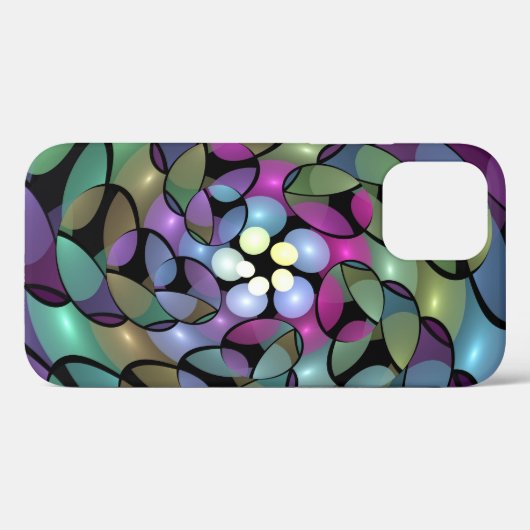 Kleurrijke Bewegingen Abstracte Trippy Fractal Art Case-Mate iPhone Case (Achterkant (horizontaal))
