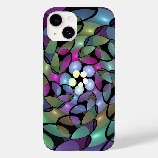Kleurrijke Bewegingen Abstracte Trippy Fractal Art Case-Mate iPhone Case (Achterkant)