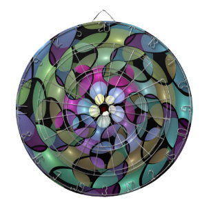 Kleurrijke Bewegingen Abstracte Trippy Fractal Art Dartbord