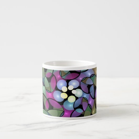 Kleurrijke Bewegingen Abstracte Trippy Fractal Art Espresso Kop (Voorkant)