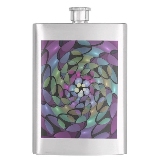 Kleurrijke Bewegingen Abstracte Trippy Fractal Art Flacon (Voorkant)