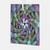 Kleurrijke Bewegingen Abstracte Trippy Fractal Art Glas Ornament (Voorkant links)