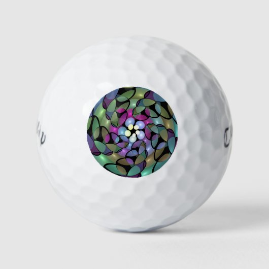 Kleurrijke Bewegingen Abstracte Trippy Fractal Art Golfballen (Voorkant)