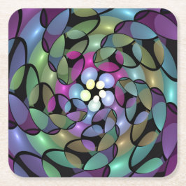 Kleurrijke Bewegingen Abstracte Trippy Fractal Art Kartonnen Onderzetters