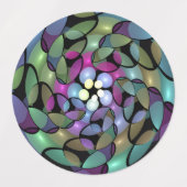 Kleurrijke Bewegingen Abstracte Trippy Fractal Art Labels (Design 2)