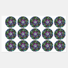 Kleurrijke Bewegingen Abstracte Trippy Fractal Art Labels