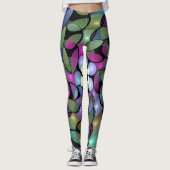 Kleurrijke Bewegingen Abstracte Trippy Fractal Art Leggings (Voorkant)
