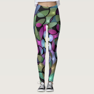 Kleurrijke Bewegingen Abstracte Trippy Fractal Art Leggings