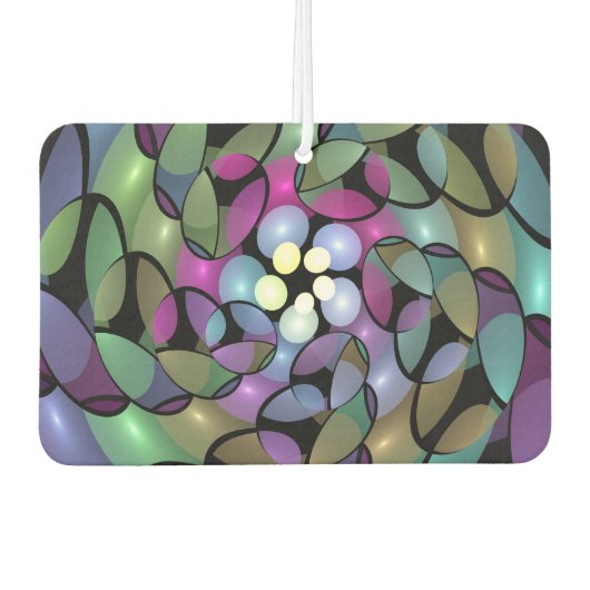 Kleurrijke Bewegingen Abstracte Trippy Fractal Art Luchtverfrisser (Voorkant)