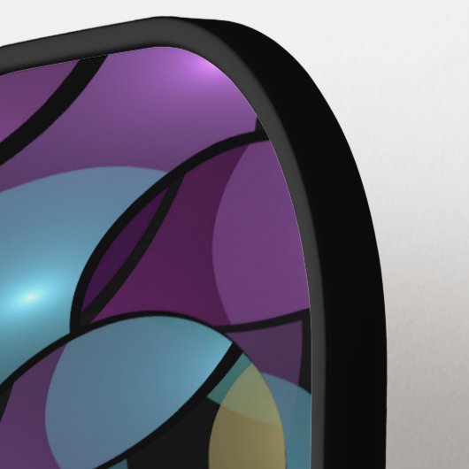 Kleurrijke Bewegingen Abstracte Trippy Fractal Art Pickleball Paddle (Links Detail)