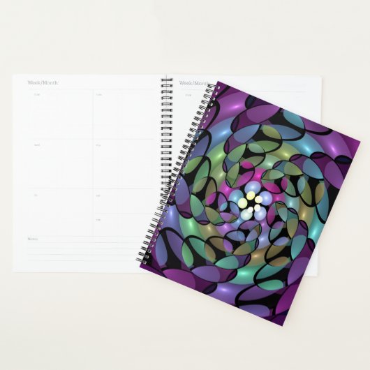 Kleurrijke Bewegingen Abstracte Trippy Fractal Art Planner (Display)