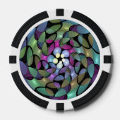 Kleurrijke Bewegingen Abstracte Trippy Fractal Art Poker Chips (Voorkant)