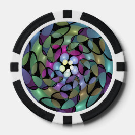 Kleurrijke Bewegingen Abstracte Trippy Fractal Art Poker Chips