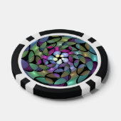Kleurrijke Bewegingen Abstracte Trippy Fractal Art Poker Chips (Enkel)