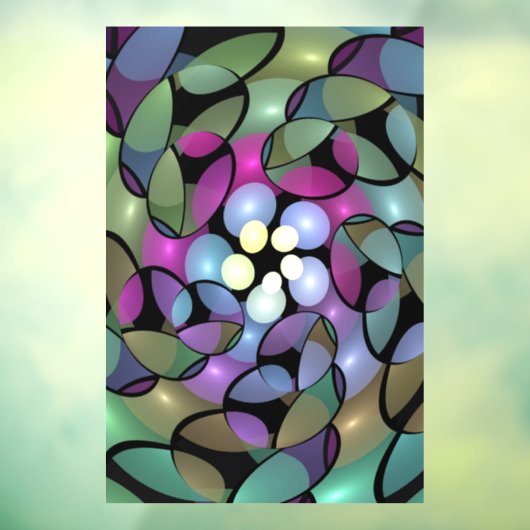 Kleurrijke Bewegingen Abstracte Trippy Fractal Art Raamsticker (Vel 3)