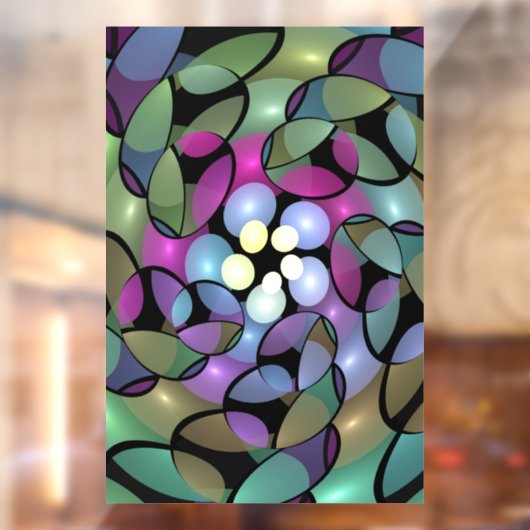 Kleurrijke Bewegingen Abstracte Trippy Fractal Art Raamsticker (Vel 2)