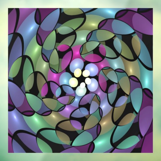 Kleurrijke Bewegingen Abstracte Trippy Fractal Art Raamsticker (Vel 3)