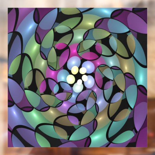 Kleurrijke Bewegingen Abstracte Trippy Fractal Art Raamsticker (Vel 2)