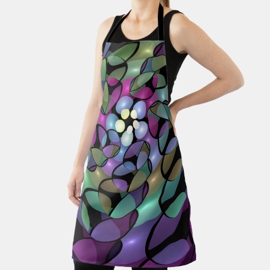 Kleurrijke Bewegingen Abstracte Trippy Fractal Art Schort (Insitu)