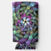Kleurrijke Bewegingen Abstracte Trippy Fractal Art Seltzer Blikjeskoeler (Achterkant)