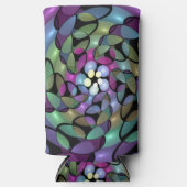 Kleurrijke Bewegingen Abstracte Trippy Fractal Art Seltzer Blikjeskoeler (Voorkant)