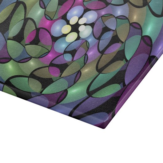 Kleurrijke Bewegingen Abstracte Trippy Fractal Art Snijplank (Hoek)