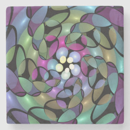 Kleurrijke Bewegingen Abstracte Trippy Fractal Art Stenen Onderzetter