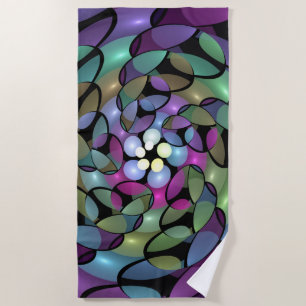 Kleurrijke Bewegingen Abstracte Trippy Fractal Art Strandlaken