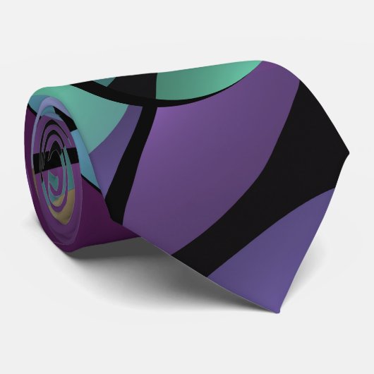 Kleurrijke Bewegingen Abstracte Trippy Fractal Art Stropdas (Opgerold)