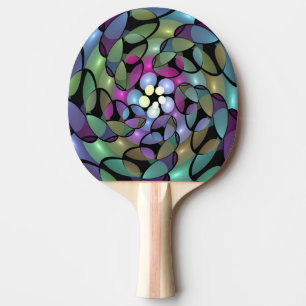Kleurrijke Bewegingen Abstracte Trippy Fractal Art Tafeltennisbatje
