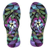 Kleurrijke Bewegingen Abstracte Trippy Fractal Art Teenslippers (Voetbed)