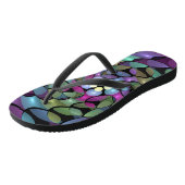 Kleurrijke Bewegingen Abstracte Trippy Fractal Art Teenslippers (Schuin)