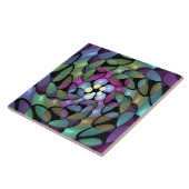 Kleurrijke Bewegingen Abstracte Trippy Fractal Art Tegeltje (Zijkant)