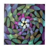 Kleurrijke Bewegingen Abstracte Trippy Fractal Art Tegeltje (Voorkant)