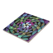 Kleurrijke Bewegingen Abstracte Trippy Fractal Art Tegeltje (Zijkant)