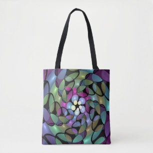 Kleurrijke Bewegingen Abstracte Trippy Fractal Art Tote Bag