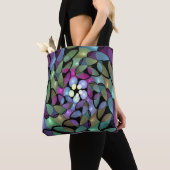Kleurrijke Bewegingen Abstracte Trippy Fractal Art Tote Bag (Dichtbij)